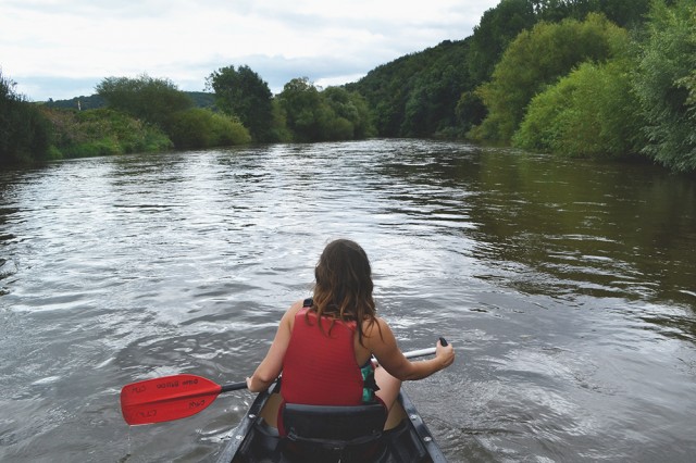 Canoeing along the River Wye