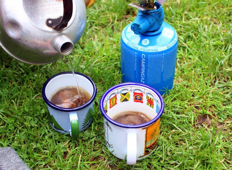 make coffee camping with Lyons coffee bag