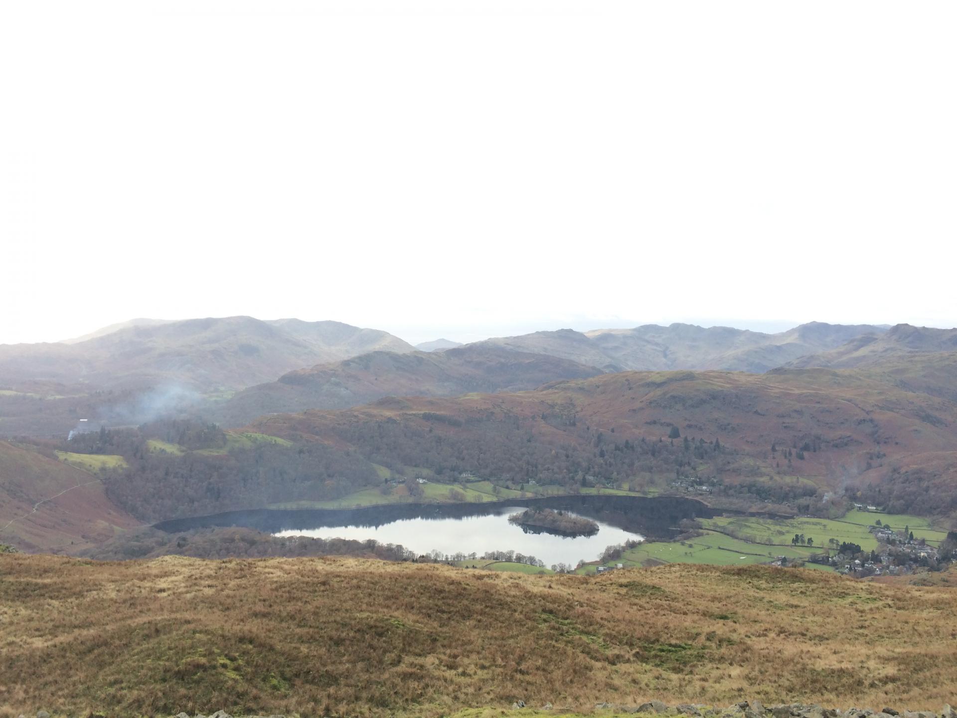Walk Alcock Tarn and Nab Scar in the Lake District Cumbria map route